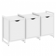 Loft Тумба на регулируемых опорах наборная. Вариант №5 VR.L-TN-5.O Белый бриллиант/Белый металл 1440*460*719