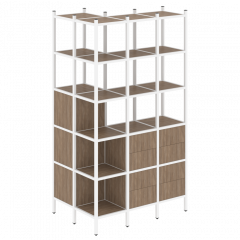 Loft Угловой внешний стеллаж наборный VR.L-54 Дуб аризона/Белый металл 862*1278*2280