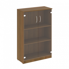 Nova S Шкаф средний широкий (2 средние двери стекло) В.СТ-2.4 Орех 770*360*1203