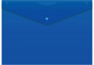 Конверт на кнопке Бюрократ -PK803ANBLU A4 непрозрачный пластик 0.18мм синий