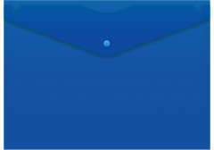 Конверт на кнопке Бюрократ -PK803ANBLU A4 непрозрачный пластик 0.18мм синий