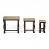 Комплект 3 столика Secret De Maison BRAHMA ( mod. ND-009), дерево манго/латунная чеканка, 56х36х50, 41х30х45, 24х24х40