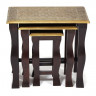 Комплект 3 столика Secret De Maison BRAHMA ( mod. ND-009), дерево манго/латунная чеканка, 56х36х50, 41х30х45, 24х24х40