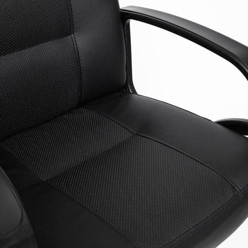 Кресло DEVON, кож/зам, черный/черный перфорированный, 36-6/36-6/06