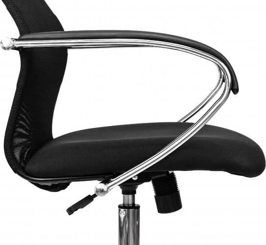 Кресло руководителя Бюрократ CH-607SL черный TW-01 Neo Black сетка/ткань с подголов. крестов. металл хром