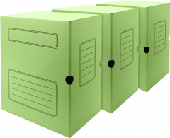 Короб архивный Silwerhof микрогофрокартон корешок 150мм зеленый (упак.:3шт)