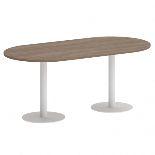 Home Office Стол овальный VR.SP-5-180.1 Дуб аризона/Белый металл 1800*900*753