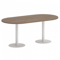 Home Office Стол овальный VR.SP-5-180.1 Дуб аризона/Белый металл 1800*900*753