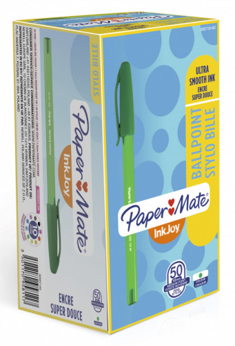 Ручка шариков. Paper Mate Ink Joy (S0957150) зеленый d=0.7мм зел. черн. кор.карт. одноразовая ручка 1стерж. линия 0.5мм