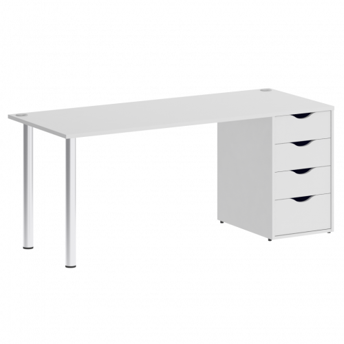 Home Office Стол письменный VR.SP-3-178.4 Белый/Хром опоры 1780*720*750