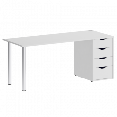 Home Office Стол письменный VR.SP-3-178.4 Белый/Хром опоры 1780*720*750