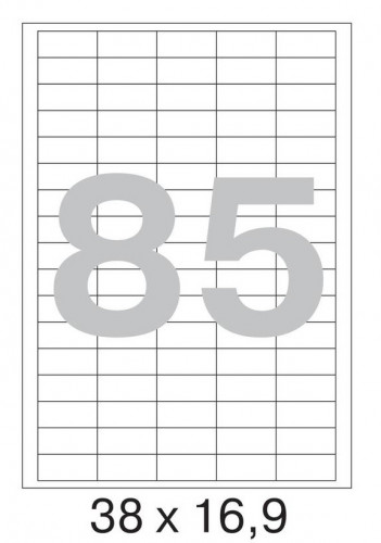Этикетки Promega 73649 A4 16.9x38мм 85шт на листе/70г/м2/100л./белый матовое самоклей. универсальная