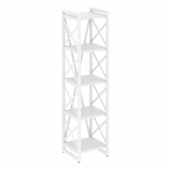 Loft Стеллаж на регулируемых опорах-5 полок VR.L-MST.O-5.4 Белый бриллиант/Белый металл 400*400*1650