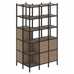 Loft Угловой внешний стеллаж наборный VR.L-54 Дуб аризона/Чёрный металл 862*1278*2280