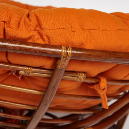 Кресло "PAPASAN"  23/01 W /с подушкой/, Pecan (орех), ткань Оранжевый, С 23