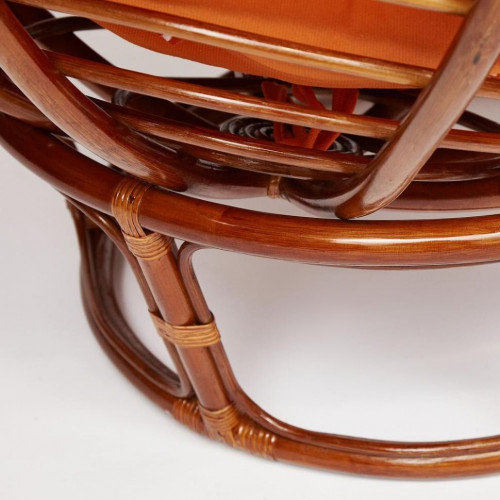 Кресло "PAPASAN"  23/01 W /с подушкой/, Pecan (орех), ткань Оранжевый, С 23