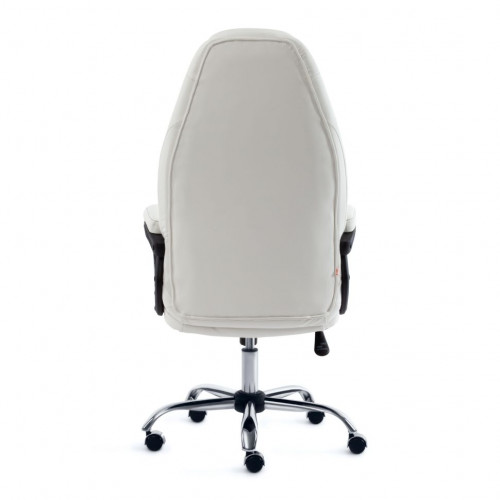 Кресло BOSS (хром), кож/зам, белый, 36-01/36-01/06