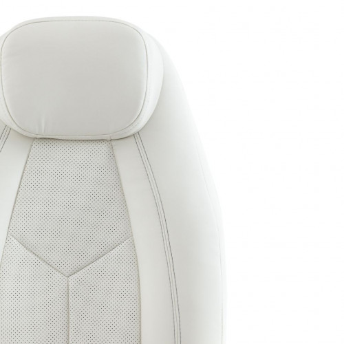 Кресло BOSS (хром), кож/зам, белый, 36-01/36-01/06