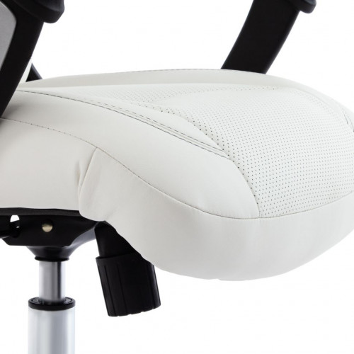 Кресло BOSS (хром), кож/зам, белый, 36-01/36-01/06