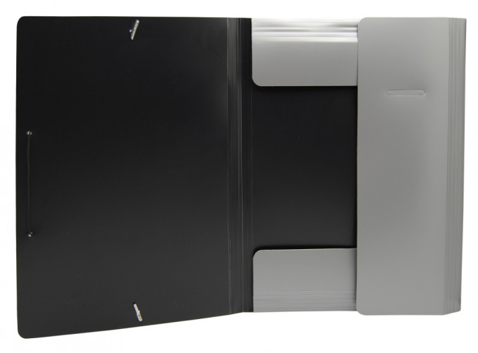 Папка на резинке Silwerhof Perlen 311918-77 A4 песок полипропилен 0.6мм серебристый металлик