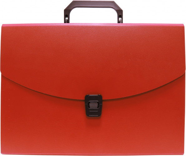 Портфель Бюрократ -BPP13RED 13 отдел. A4 пластик 0.7мм красный