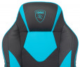 Кресло игровое Zombie GAME 17 черный/синий эко.кожа/ткань крестов. пластик