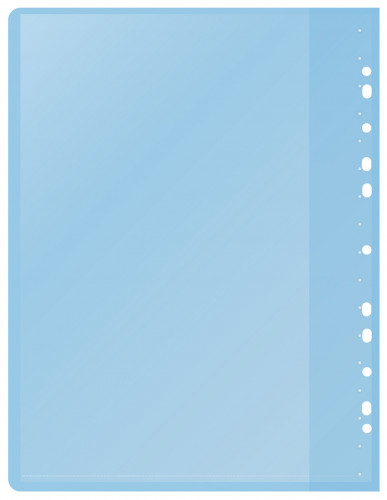 Папка-скоросшиватель Silwerhof A4 прозрач.верх.лист 30 вкладышей боков.перф. полипропилен голубой
