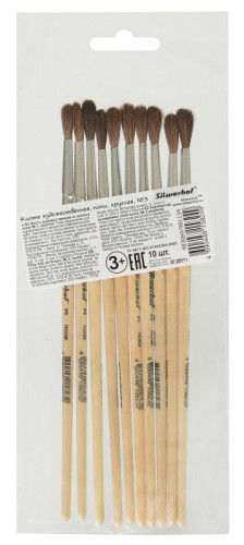 Кисть Silwerhof 981134 худож. пони круг. №3 дерев.лакир.ручка