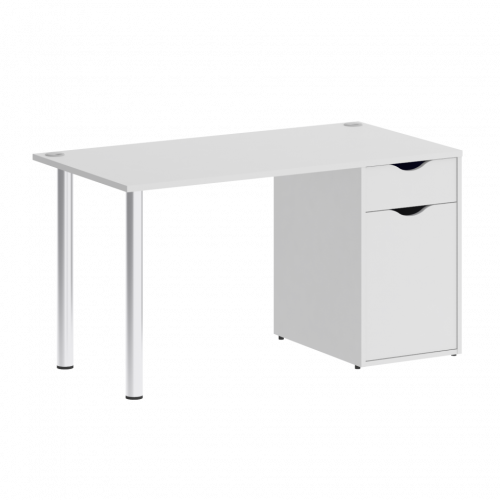 Home Office Стол письменный VR.SP-3-138.1 Белый/Хром опоры 1380*720*750