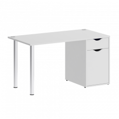 Home Office Стол письменный VR.SP-3-138.1 Белый/Хром опоры 1380*720*750