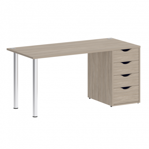 Home Office Стол письменный VR.SP-3-158.4 Дуб аттик/Хром опоры 1580*720*750