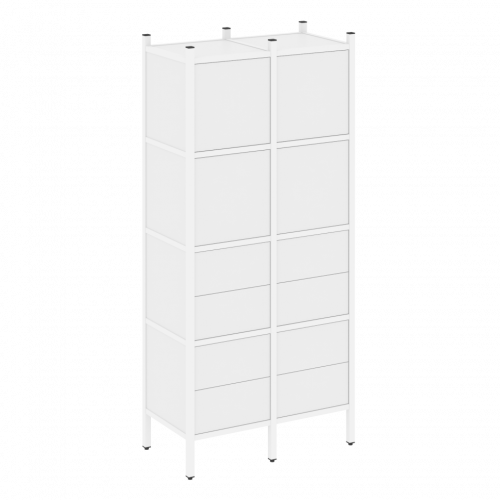 Loft Прямой стеллаж наборный VR.L-04 Белый бриллиант/Белый металл 862*446*1869