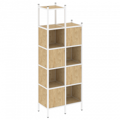 Loft Прямой стеллаж наборный VR.L-20 Тиквуд светлый/Белый металл 862*446*2280