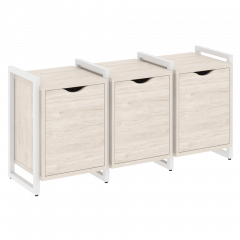 Loft Тумба на регулируемых опорах наборная. Вариант №5 VR.L-TN-5.O Денвер светлый/Белый металл 1440*460*719