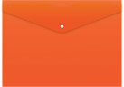 Конверт на кнопке Бюрократ -PK803ANOR A4 непрозрачный пластик 0.18мм оранжевый