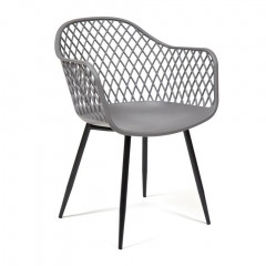 Кресло DIEGO (mod. 8003), металл/пластик, 55х60х82,5 см, серый/черный