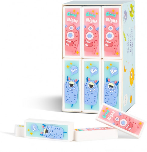 Набор ластиков Deli 71134-P прямоугольный 110x62x47мм ПВХ ассорти картон.кор. (24шт)