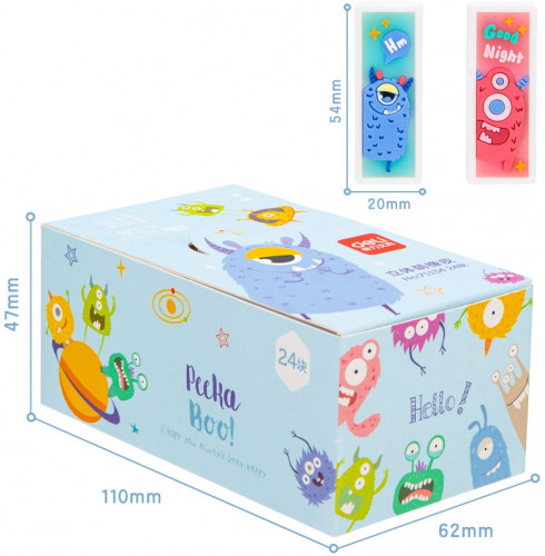 Набор ластиков Deli 71134-P прямоугольный 110x62x47мм ПВХ ассорти картон.кор. (24шт)