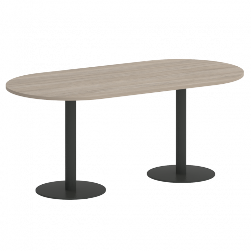 Home Office Стол овальный VR.SP-5-180.1 Дуб аттик/Антрацит металл 1800*900*753