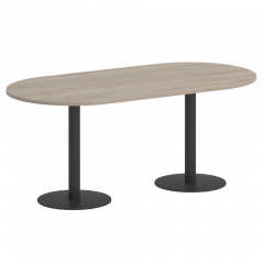 Home Office Стол овальный VR.SP-5-180.1 Дуб аттик/Антрацит металл 1800*900*753