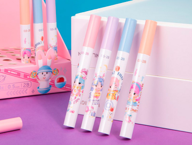 Грифель Deli S1373 0.5мм 2B пластик ассорти