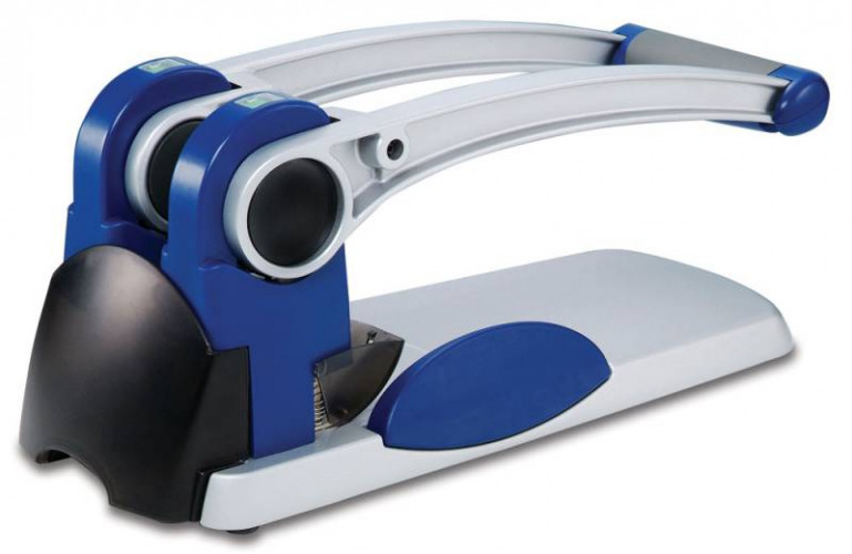 Дырокол Kw-Trio Heavy Duty 9550 макс.:300лист. металл синий/серебристый отв.:2 с линейкой