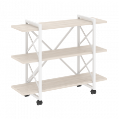 Loft Стеллаж на колесных опорах-3 полки VR.L-MST.K-3.8V Денвер светлый/Белый металл 1200*400*968