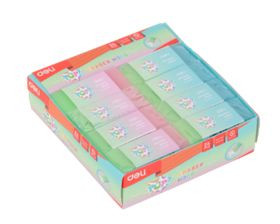 Ластик Deli EH00900 POP 60x20x10мм ассорти индивидуальная картонная упаковка