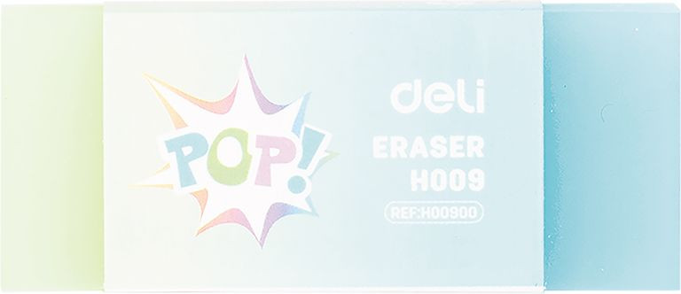 Ластик Deli EH00900 POP 60x20x10мм ассорти индивидуальная картонная упаковка