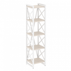 Loft Стеллаж на регулируемых опорах-5 полок VR.L-MST.O-5.4 Денвер светлый/Белый металл 400*400*1650