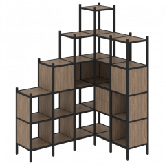 Loft Угловой внутренний стеллаж наборный VR.L-44 Дуб аризона/Чёрный металл 1694*1278*2280