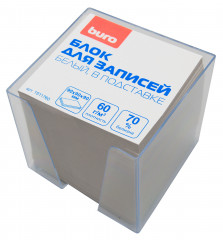 Блок для записей бумажный Buro Эконом 90x90x90мм 60г/м2 70% белый в подставке