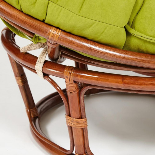 Кресло "PAPASAN" 23/01 W /с подушкой/, Pecan (орех), флок Олива, 23