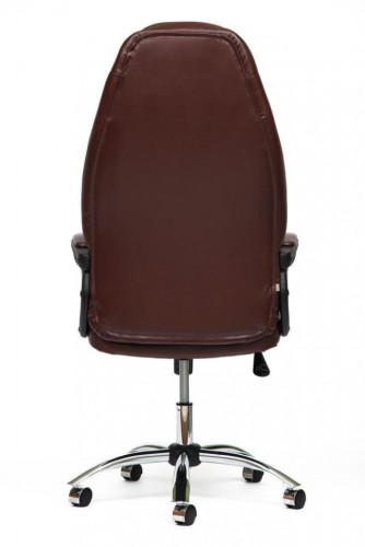 Кресло BOSS (хром), кож/зам, коричневый/коричневый перфорированный, 2 TONE/2 TONE /06